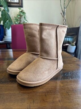 fabkids Chestnut Tan Plush-Lined Kids Boots